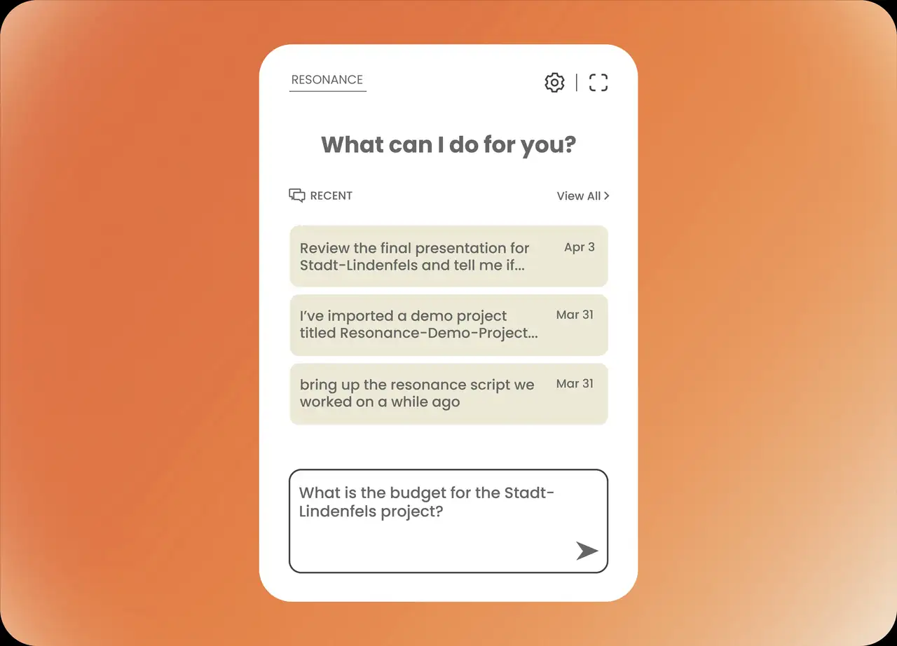 AI chat panel with question and answer, with citation